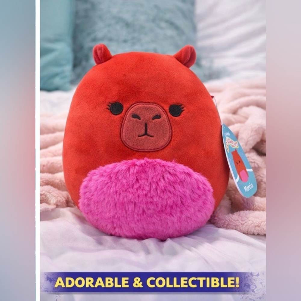 Squishmallows Original 8 Inch Marcia Maroon Capybara Official Jazwares Plush Toy - Picture 3 of 15